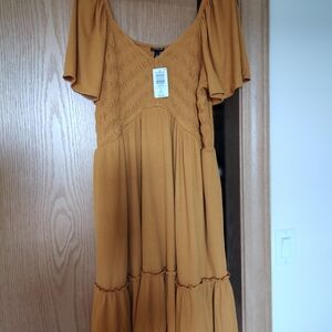 NWT- Torrid Midi Mustard Dress